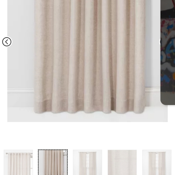 NWT - 108"x54" - Qty Of 2 - Linen Light Filtering Window Curtain Panel -Natural - Picture 5 of 5